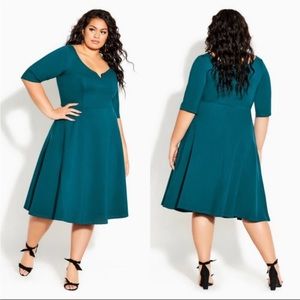 City Chic Teal Midi Dress